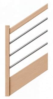 Garde-corps à barreaux horizontaux en inox
